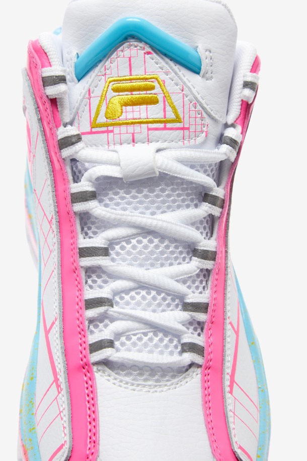 Grandes Niños\' Grant Hill 2 Puntos De Venta Fila Blanco/rosa/pescado Azul