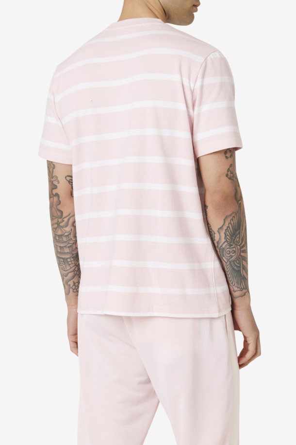 Rosa / Blanco Puntos De Venta De Fila Niegan La Tripulación