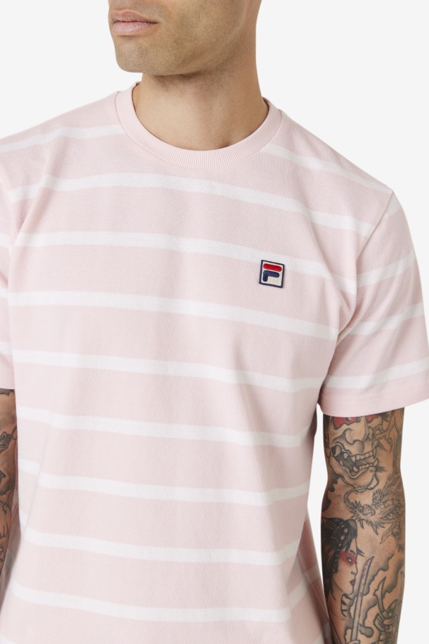 Rosa / Blanco Puntos De Venta De Fila Niegan La Tripulación