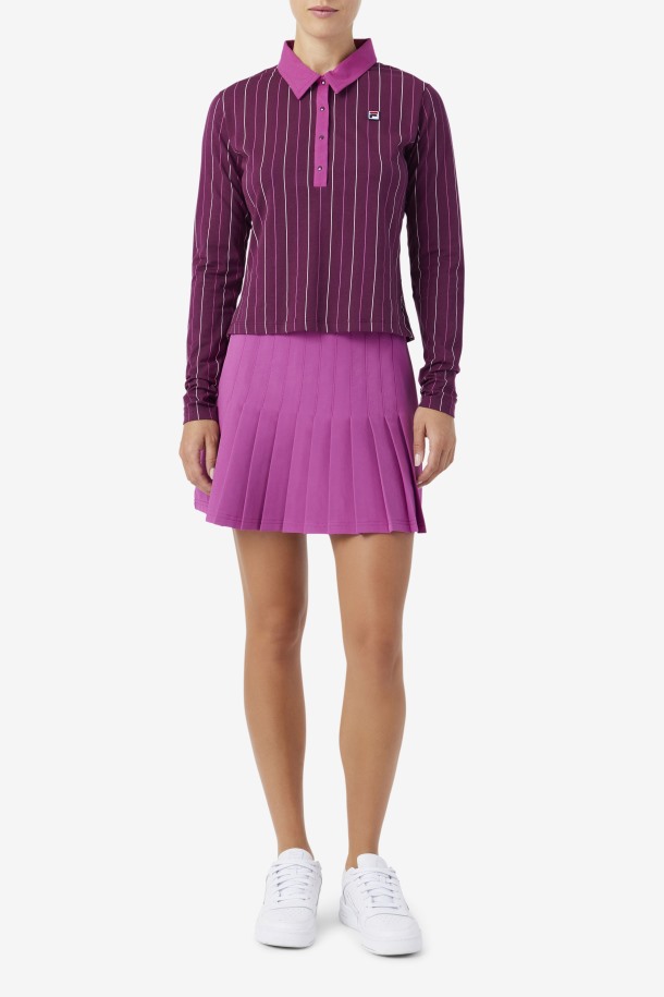 Fila Outlets Jada Polo De Manga Larga Vino De Uva / Rojo / Popurrí