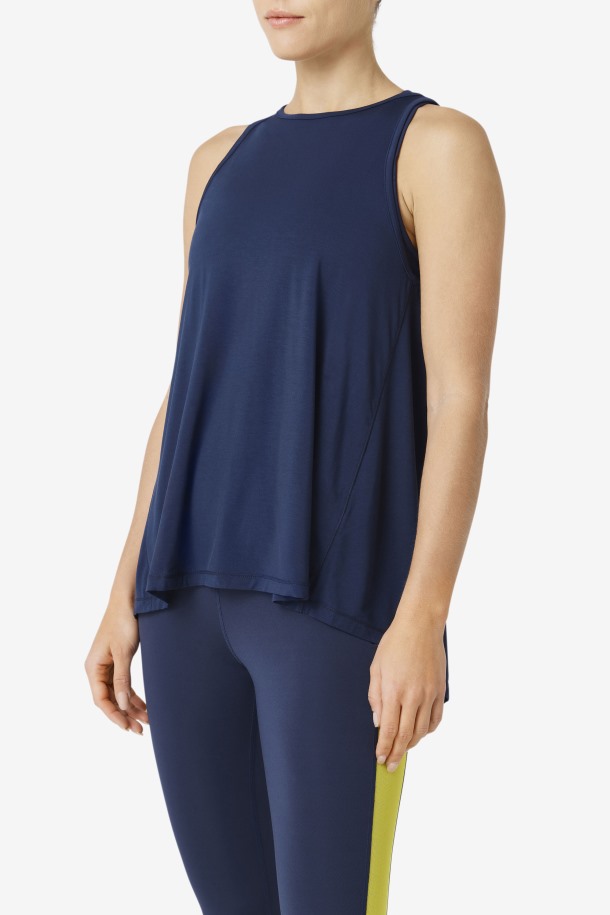 Fila Outlets Fi-lux Camiseta Sin Mangas Con Espalda Abierta Azul Marino