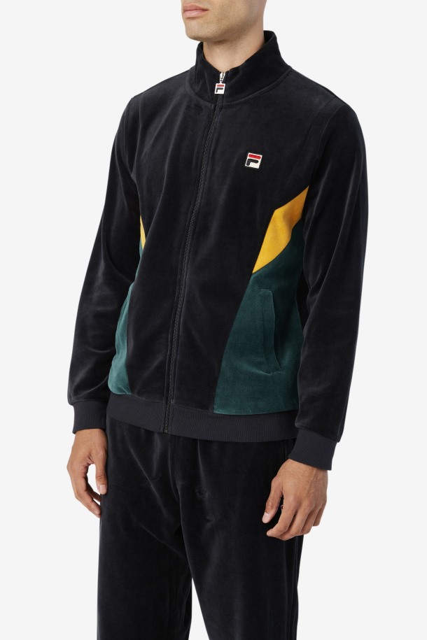 Marten Velour Jacket Black/june Bug/golden Glow Fila Outlet Online