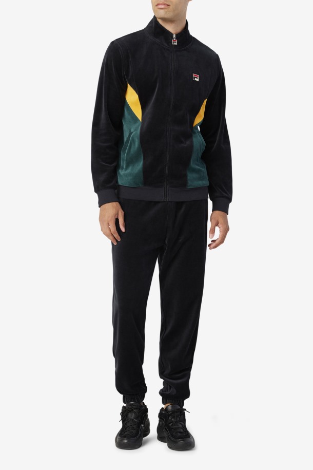 Marten Velour Jacket Black/june Bug/golden Glow Fila Outlet Online