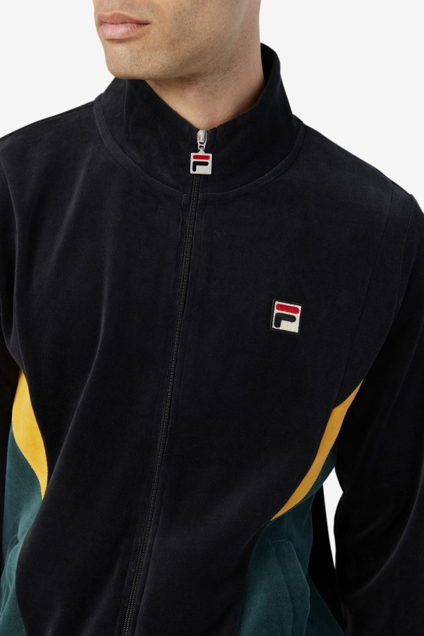 Marten Velour Jacket Black/june Bug/golden Glow Fila Outlet Online