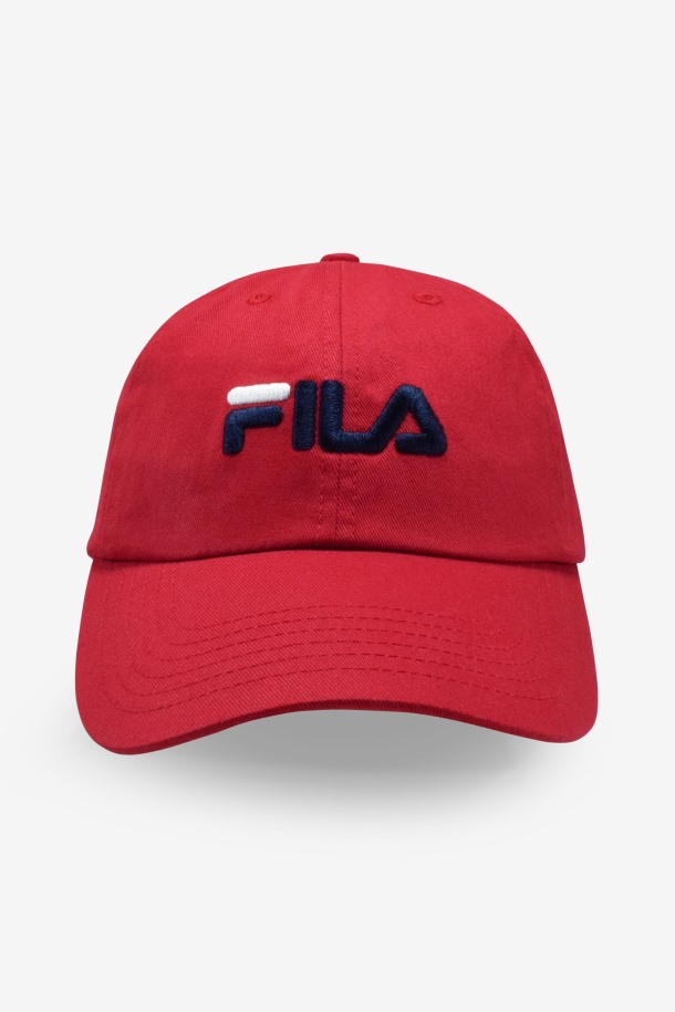 Gorra De Béisbol Roja Con Logo Bordado De Fila Outlets