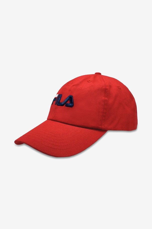 Gorra De Béisbol Roja Con Logo Bordado De Fila Outlets
