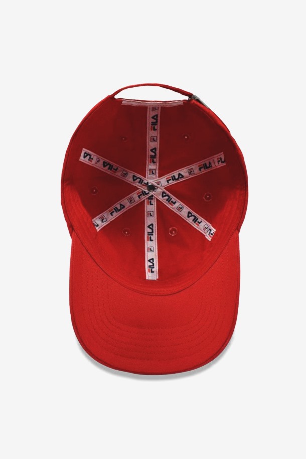 Gorra De Béisbol Roja Con Logo Bordado De Fila Outlets