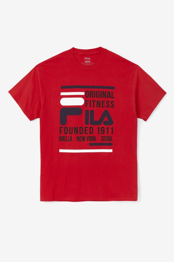 Camiseta Fitness Original Roja/azul Marino/blanca Fila Outlet