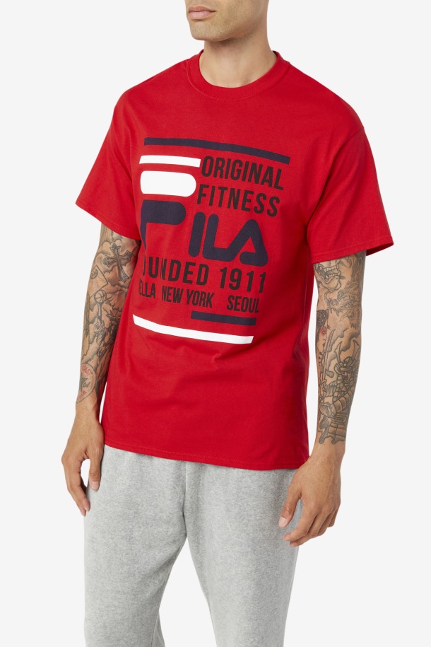 Camiseta Fitness Original Roja/azul Marino/blanca Fila Outlet