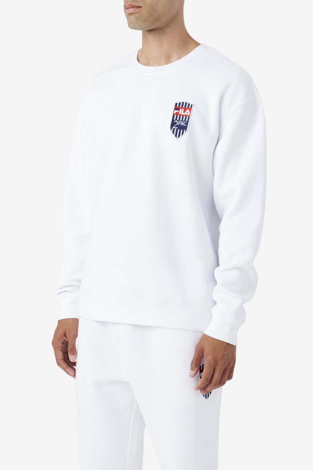 Blanco Fila Outlets 2pac Fleece Patch Crew