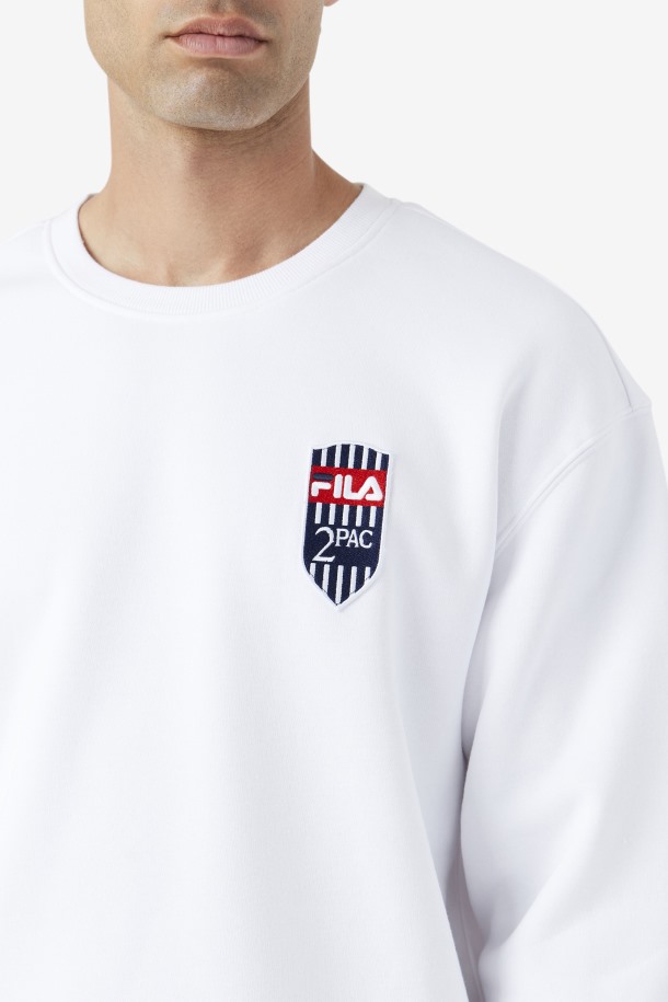 Blanco Fila Outlets 2pac Fleece Patch Crew