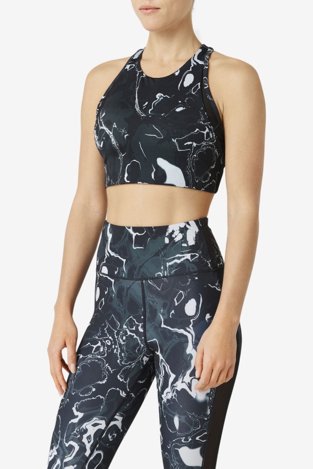 Fila Outlets Uplift T-back Sujetador Deportivo Negro Mármol