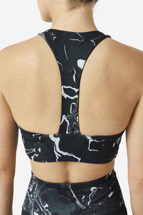 Fila Outlets Uplift T-back Sujetador Deportivo Negro Mármol