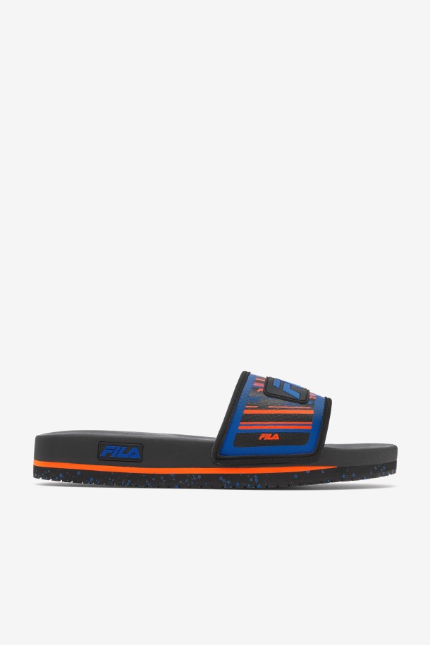 Negro/azul/rojo Naranja Fila Outlets Hombre Lunar Slide