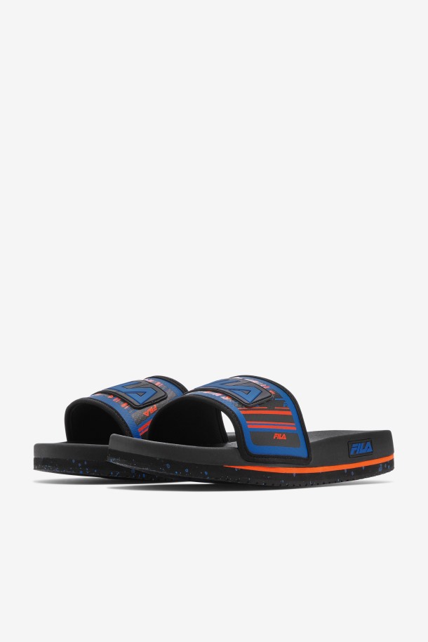 Negro/azul/rojo Naranja Fila Outlets Hombre Lunar Slide