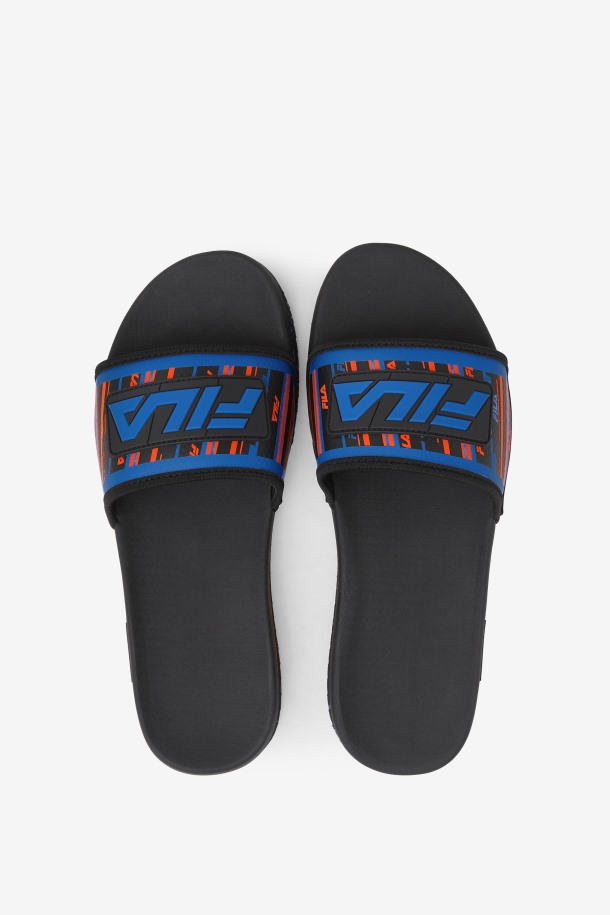 Negro/azul/rojo Naranja Fila Outlets Hombre Lunar Slide