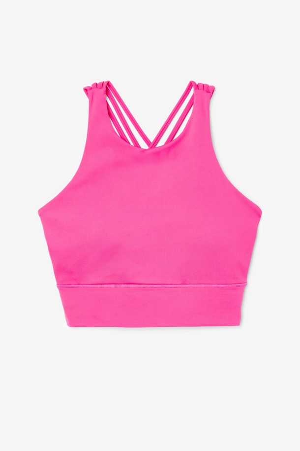 Sujetador Deportivo De Cuello Alto Uplift Rosa Brillante De Fila Outlets