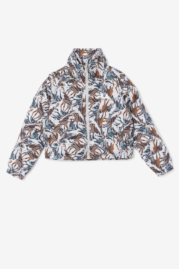 Chaqueta Acolchada Recortada Con Estampado De Jirafa De Loretta