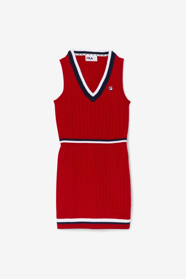 Vestido Punto Rojo Darian Jersey Fila Outlet