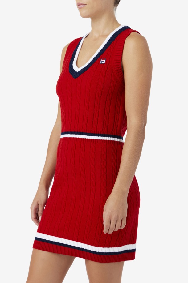 Vestido Punto Rojo Darian Jersey Fila Outlet