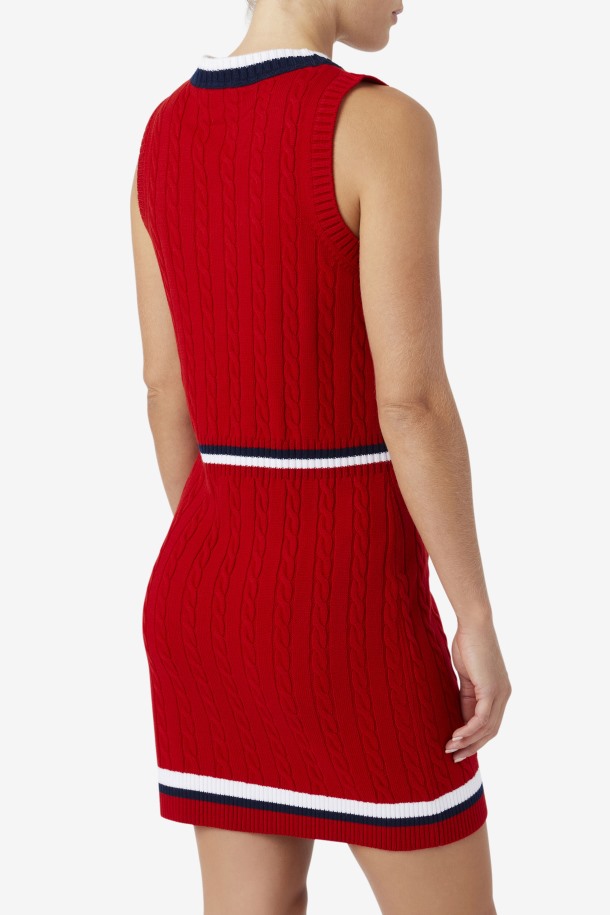 Vestido Punto Rojo Darian Jersey Fila Outlet