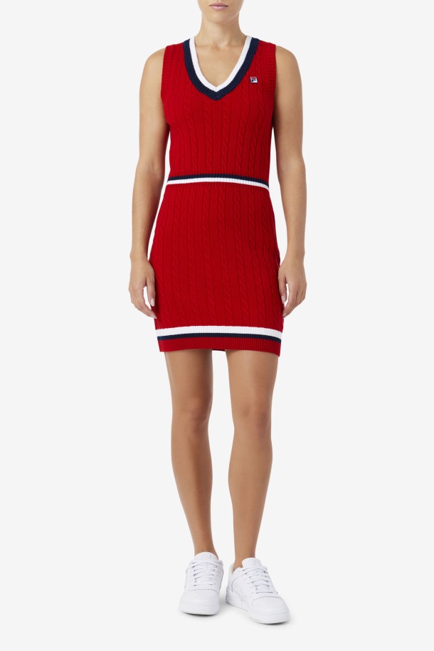 Vestido Punto Rojo Darian Jersey Fila Outlet