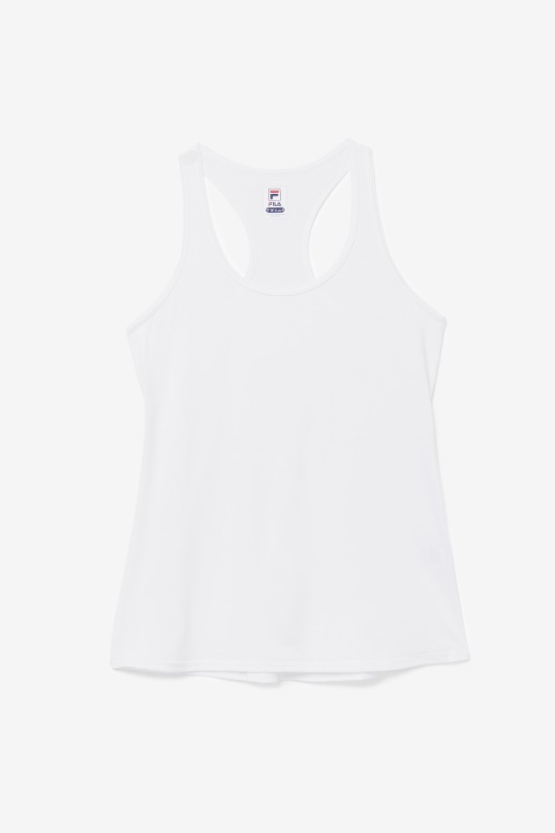 Pickleball Racerback Tanque Cola Puntos De Venta Blanco