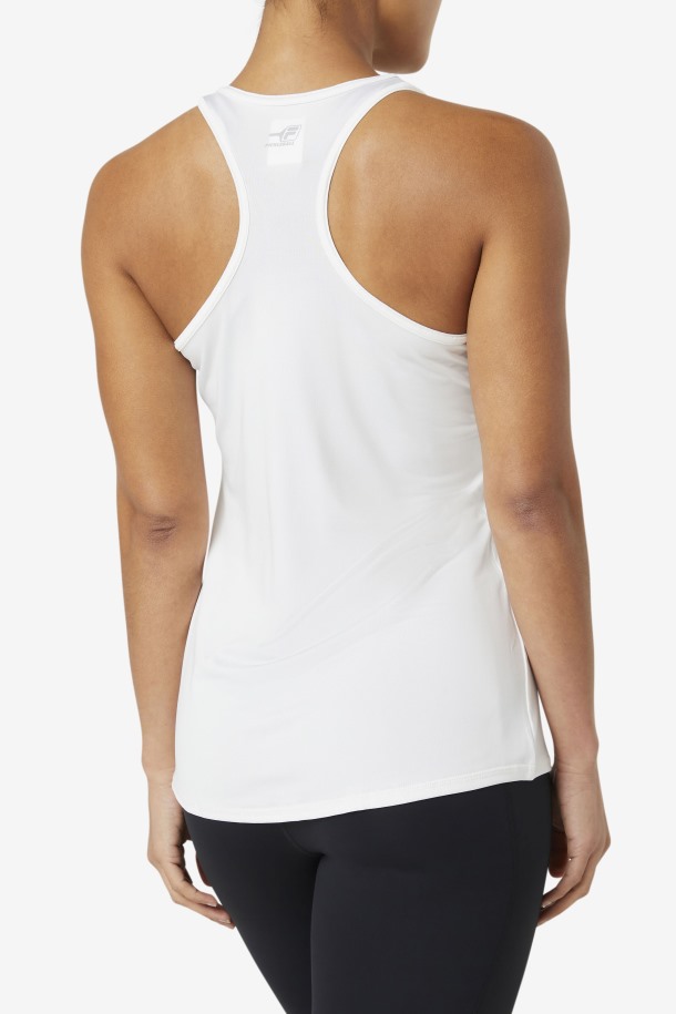 Pickleball Racerback Tanque Cola Puntos De Venta Blanco