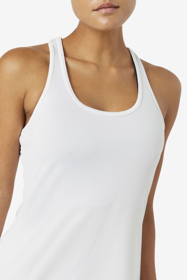 Pickleball Racerback Tanque Cola Puntos De Venta Blanco