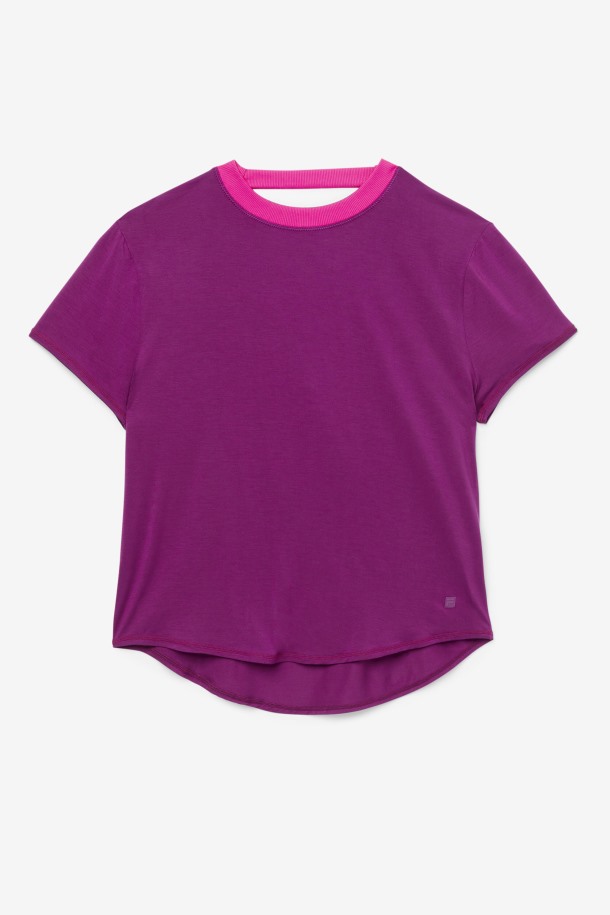 Fila Outlets Fi-lux Camiseta De Manga Corta Magentapurple