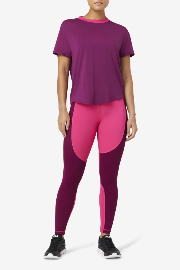 Fila Outlets Fi-lux Camiseta De Manga Corta Magentapurple