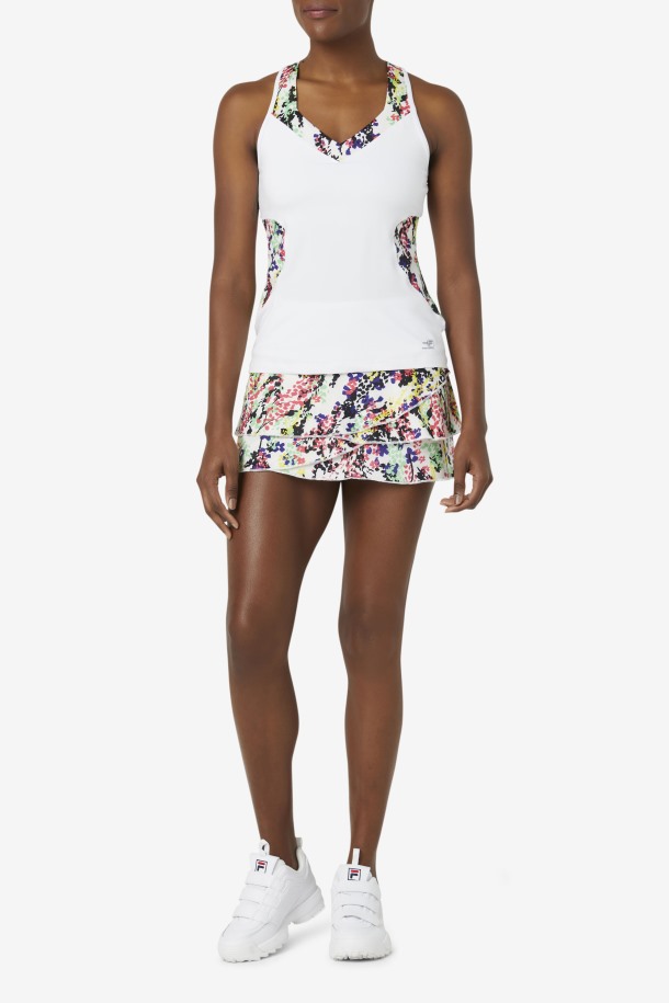 Fila Outlet Pickleball Falda Pantalón Con Estampado En Capas Estampado Floral Multicolor/blanco