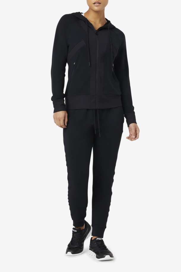 Jogger Fi-lux Textura Negro Cola Salida