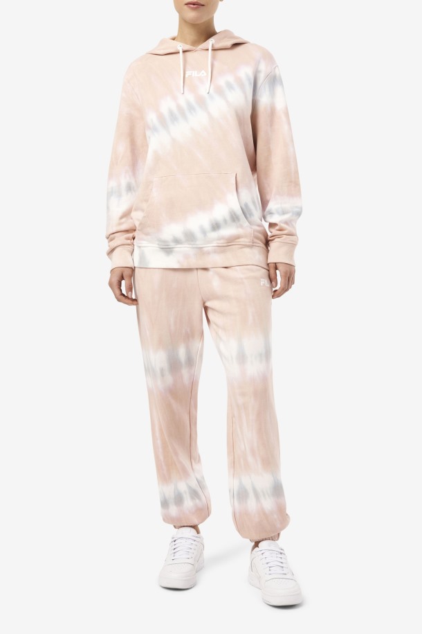 Fila Outlets Aerolynn Tie Dye Sudadera Con Capucha Gardenia/blanco/belgian Block