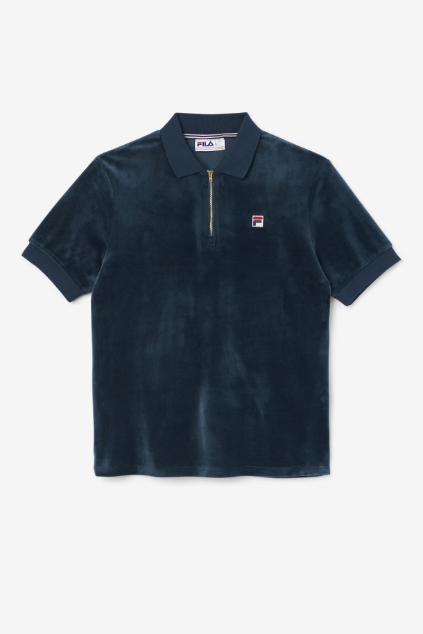 Verde Azulado Cola Outlets Devon Velour Polo