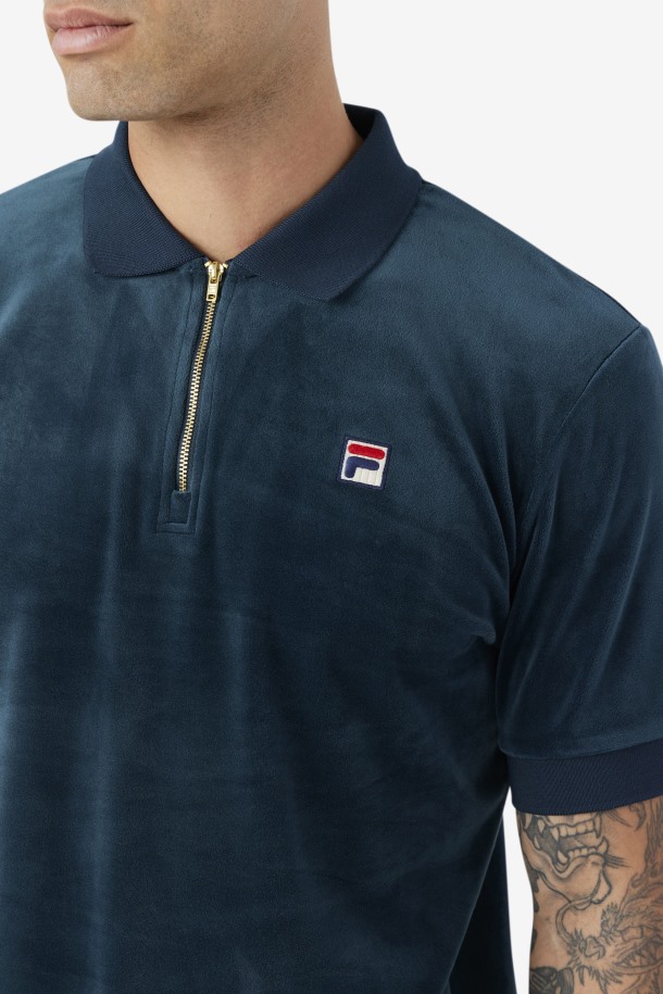 Verde Azulado Cola Outlets Devon Velour Polo