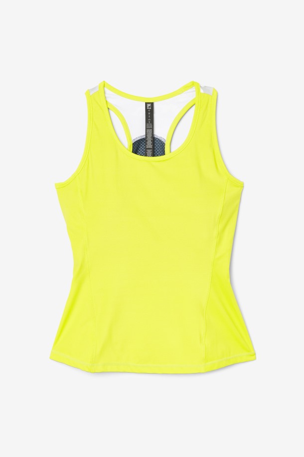 Azufre/blanco/azalea/azul Marino Fila Outlets Uplift Colorblock Racerback Tank