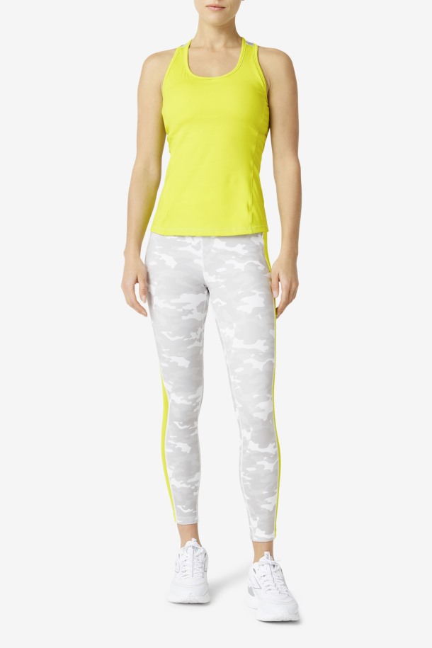 Azufre/blanco/azalea/azul Marino Fila Outlets Uplift Colorblock Racerback Tank