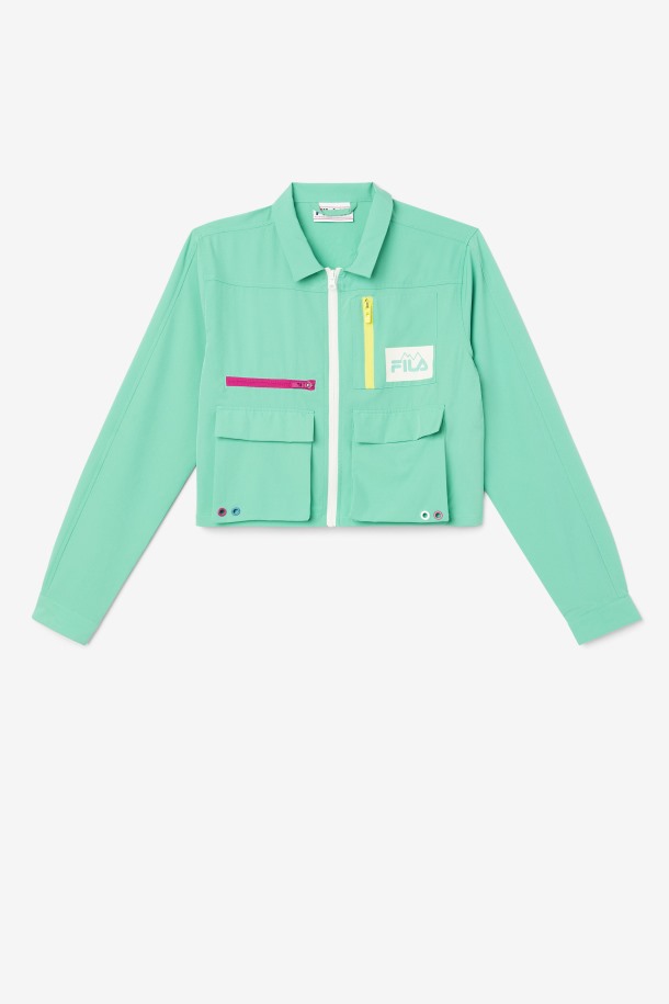 Camisa Alina Con Cremallera Verde Marino Fila Outlet