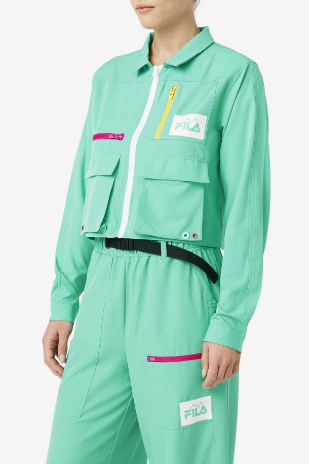 Camisa Alina Con Cremallera Verde Marino Fila Outlet