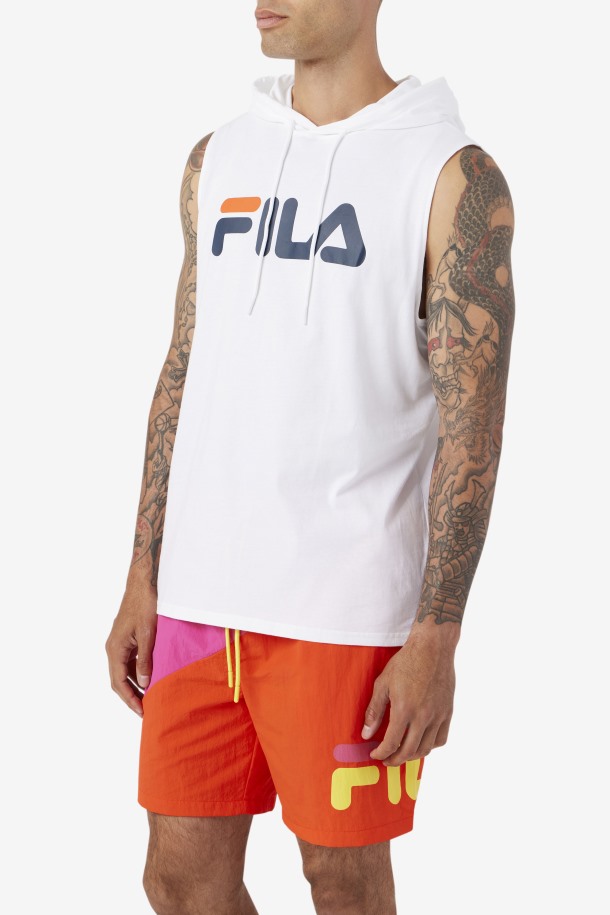 Fila Outlets Blanco/azul Marino/cherry Tomate Zany Sudadera Con Capucha Sin Mangas