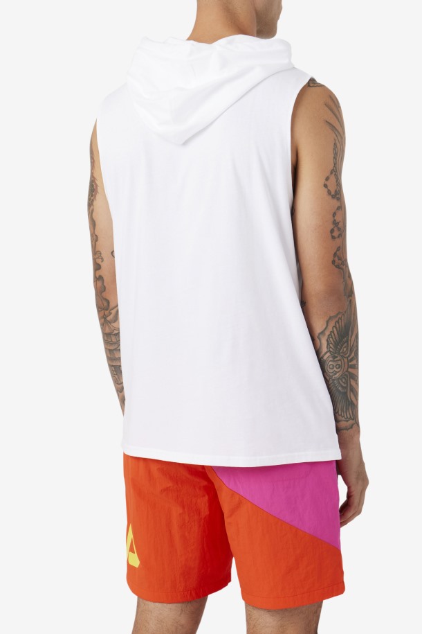 Fila Outlets Blanco/azul Marino/cherry Tomate Zany Sudadera Con Capucha Sin Mangas