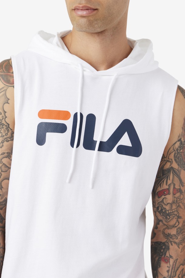 Fila Outlets Blanco/azul Marino/cherry Tomate Zany Sudadera Con Capucha Sin Mangas