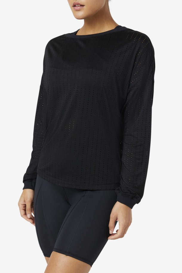 Camiseta De Manga Larga De Malla Fi-lux Negra Fila Outlet