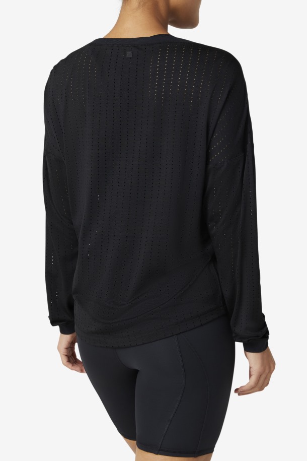 Camiseta De Manga Larga De Malla Fi-lux Negra Fila Outlet