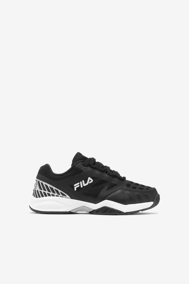 Axilus Jr Niños Fila Outlets Negro/blanco/plata Metalizada