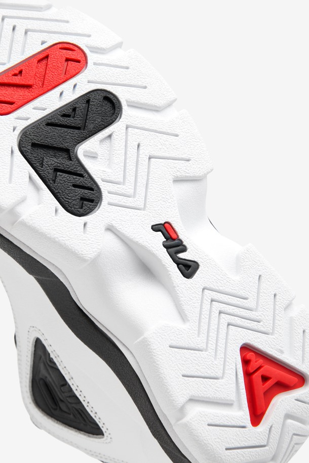 Blanco/negro/rojo Fila Outlets Niños Grandes Grant Hill 2