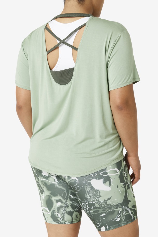 Camiseta De Manga Corta Fi-lux Basil/thyme Fila Outlet