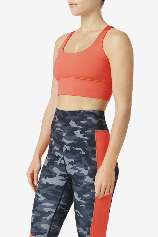 Sujetador Uplift Con Espalda Cruzada Fila Outlets Hot Coral