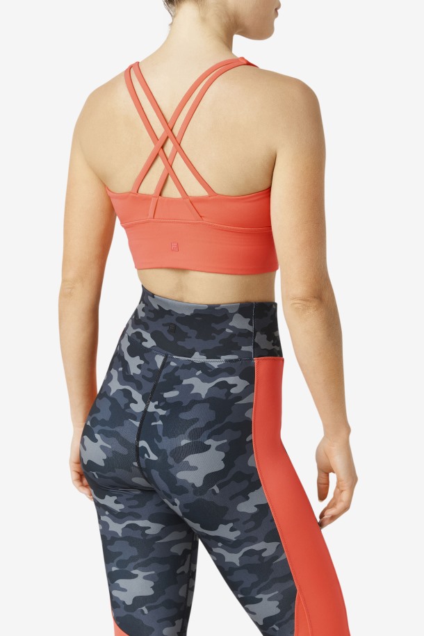 Sujetador Uplift Con Espalda Cruzada Fila Outlets Hot Coral